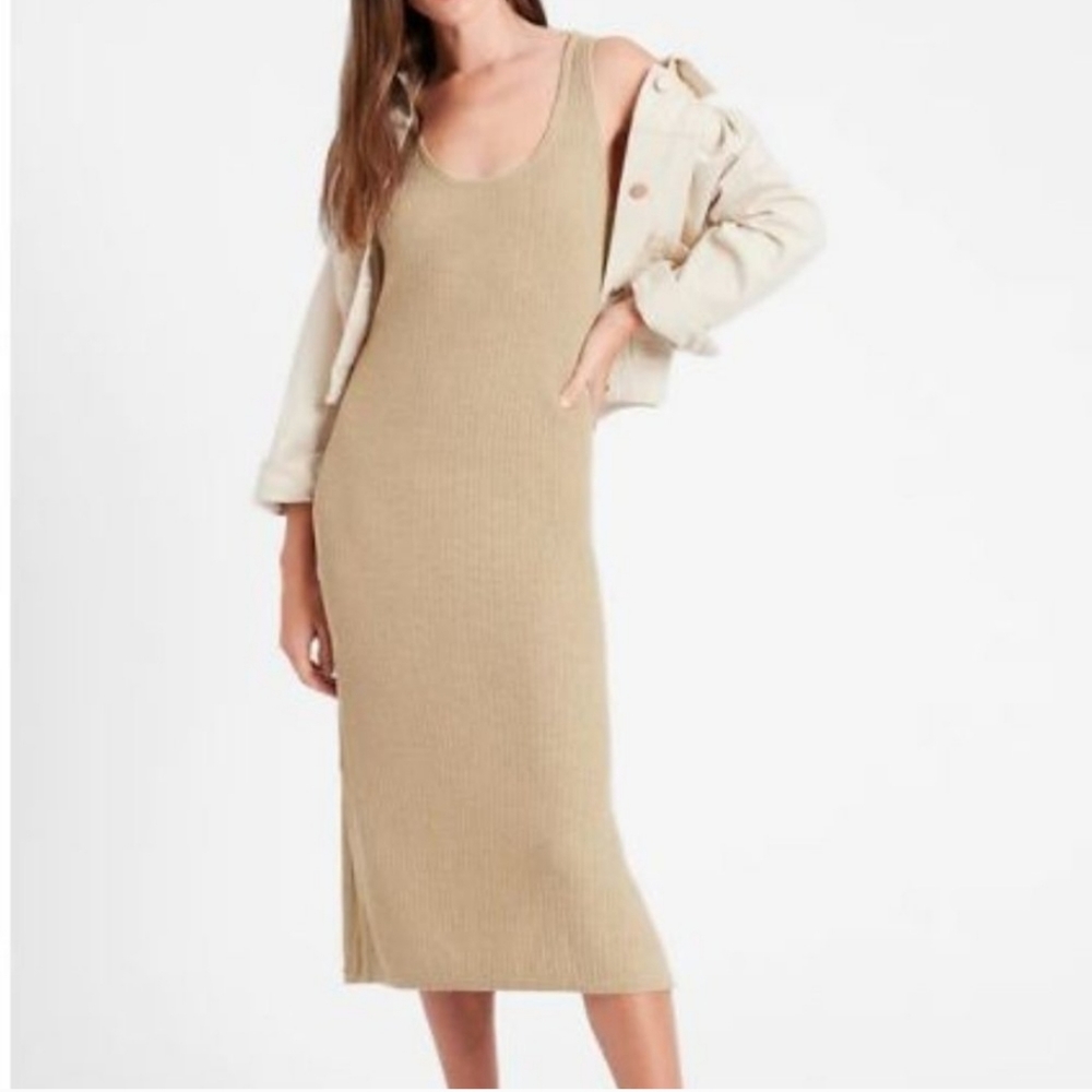 NWT Banana Republic Sleeveless Ribbed Linen Sweater Dress